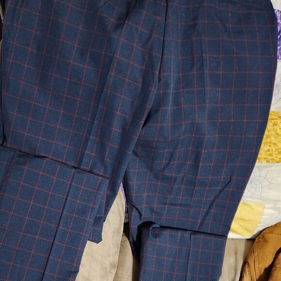 Men's asos blue and red windowpane suit pants, size 38 x 32 - Picture 4 of 8